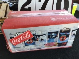 Coca-Cola (8) 16 oz. advertising glasses, new in box, box is damaged