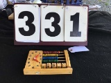 Child's wooden abacus, approx. 9