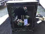 Small painted hutch w/ contents, approx. 17