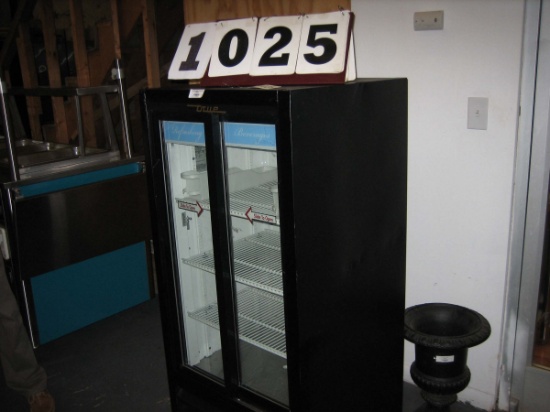 Used True Sliding 2 Door Cooler; Model GDM-30-HCLD; 27" wide x 23.5" deep x 56" tall