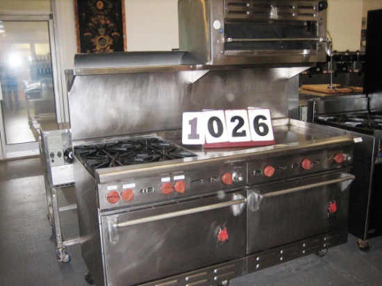 Used Wolf 68" Gas Range with Four Burners; 45" Griddle; 36" Salamander