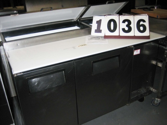 Used True 2 Door 60" Sandwich Prep Station on Casters TPP60; 60" wide x 36" deep x 39" tall