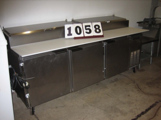 Used Beverage Air 93" Pizza Prep Table DP93; 93" long x 36" deep x 44" tall