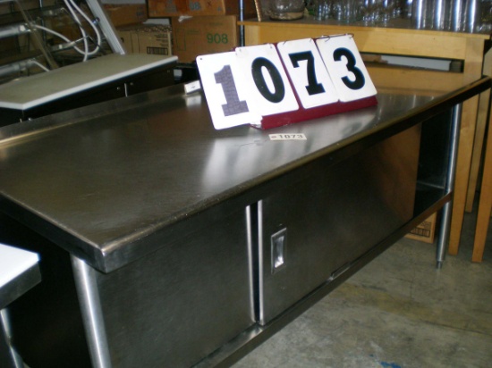 Used 6' SS Cabinet 72" with 2 Sliding Doors