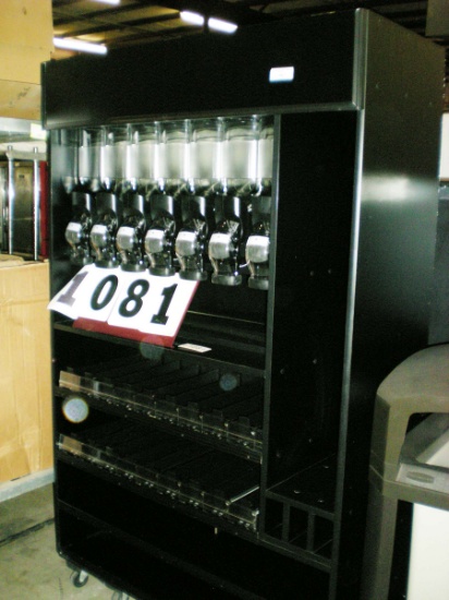 Like New Coffee Merchandising Display; Has 7 Coffee Bins; 48" wide x 20" deep x 71" tall