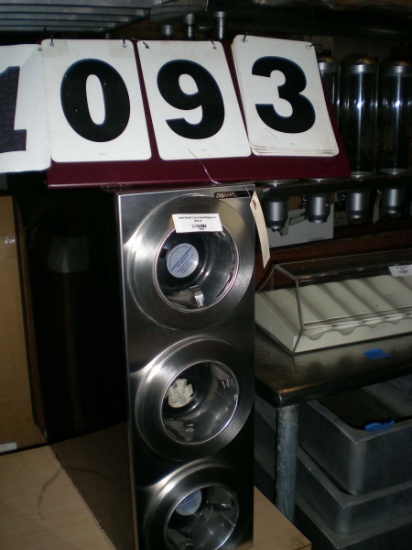Used Dispense Rite Small Cup Holder/Dispenser; 3 Compartments
