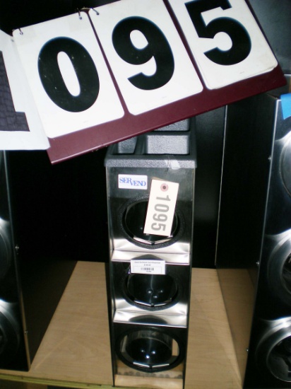 Used Servend Cup Dispenser; 6" wide x 24.5" deep x 26.5" tall; with Tray for Lids on Top