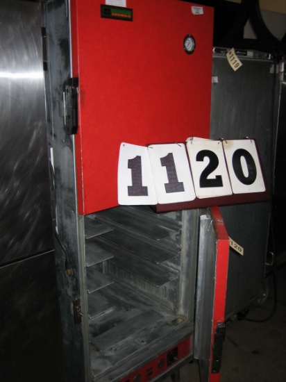 Used Cres Cor Food Warmer Crown X on Casters; H137UA12/120 V; Red; 27" wide x 33" deep x 70" tall