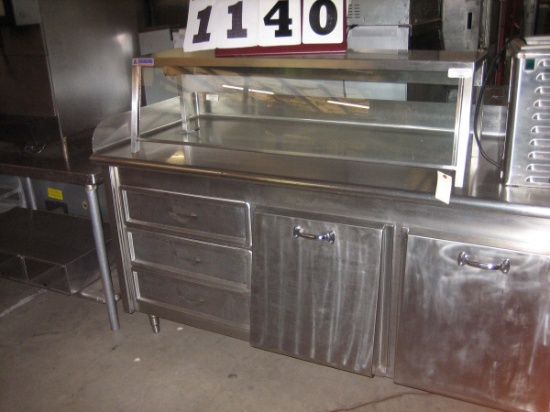 Used SS Atlas Metal Sneeze Guard 49"x15"x14"