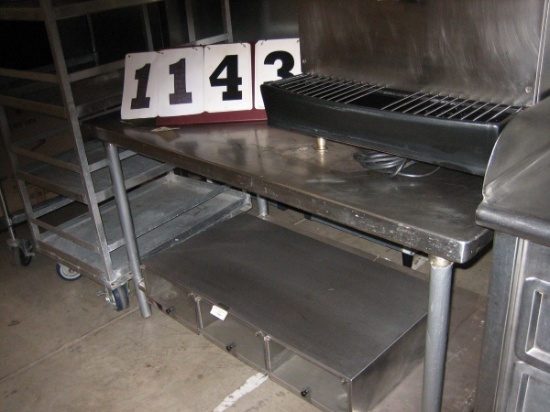 SS Work Table; 54" long x 30" wide x 30.5" tall
