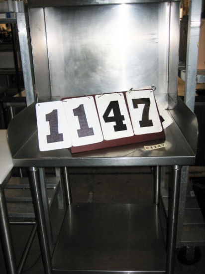 Used SS Waitress Stand/Table with Overhead Splash; 30"x30"x36"