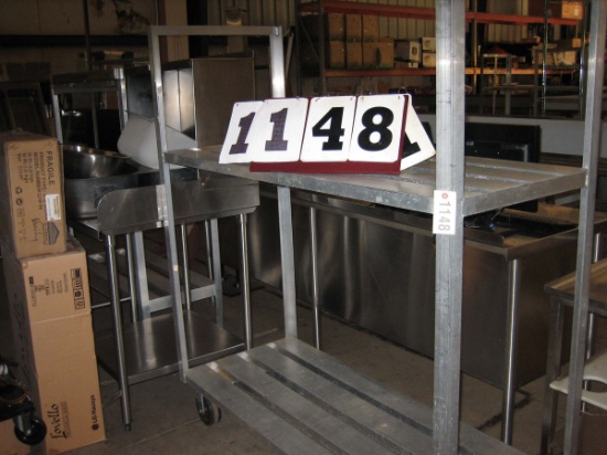 SS 2 Tier Cart on Casters; 60" wide x 24" deep x 67" tall