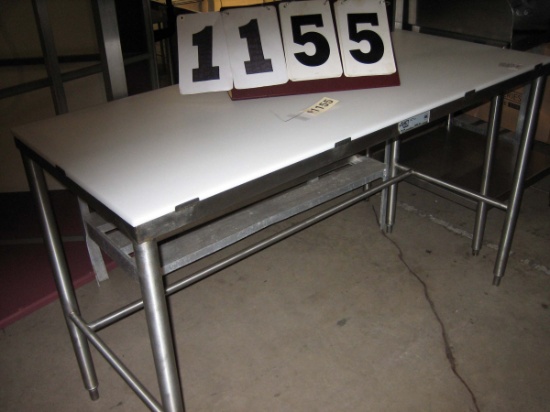 Used Exact Equipment Poly Butcher's Table 24"x59"x35"
