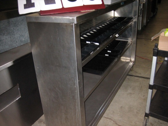 Used 72" Heavy Duty Dish Storage Cabinet on Feet; Has 3 Shelves; 48" tall