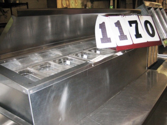 Used 60" Delfield Counter Top Prep Rail CTP8160-NB; 60" long x 17" deep x 12.5" tall