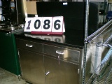 Used SS Waitress Stand/Table with Black Wood Top; 41