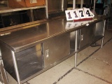 Used 8' SS Double Cabinet with Sliding Doors; 96