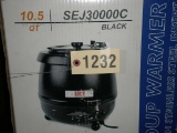 Soup Kettle Warmer with SS Insert 10.5 Quart Thunder Group Model SEJ3000C; Black