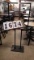 Used Plastic Black Sign Stand; 5 Ft. Tall, Sign Display Area is 22.5x28
