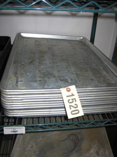 11 Used Full Size Perforated Aluminum Sheets Pans