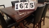 Table with 6 Black Cushioned Tall Chairs; Table is 78x38x36