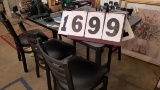 Table with 5 Black Cushioned Chairs; Table is 60x36; Table has Gray Top