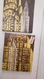 Pair of Painting on Canvas Prints  20x16; Yellow, White, and Brown