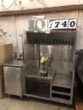 Used SS Cabinet Table on Legs with Sink and Hood, Sink is 18x30, Bowl is 9x12, Hood is 27x43
