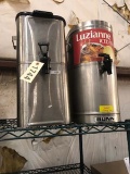 2 Iced Tea Dispensers; 1 is Bunn O Matic Square and 1 is Luzinanne Round; Both are 19