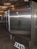 True SS Freezer with 2 Doors on Casters; 54