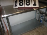 Used SS Work Table 48x24x34; Has 2 Shelves