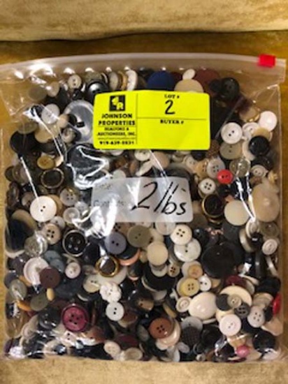 2 (+) Lbs Bag of Vintage Buttons