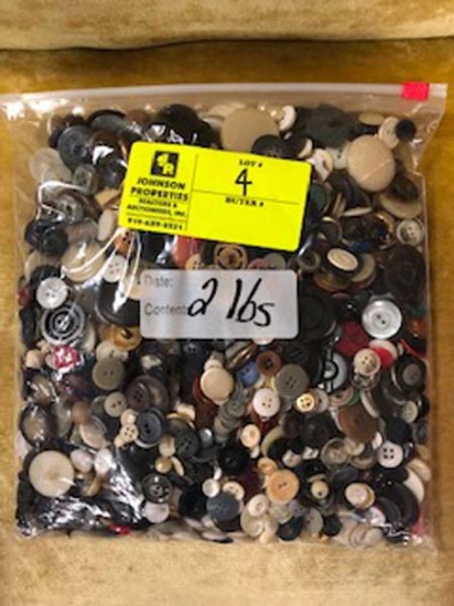 2 (+) Lbs Bag of Vintage Buttons