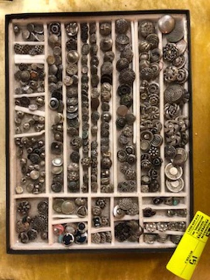 Vintage Lot of All Silver Metal Buttons