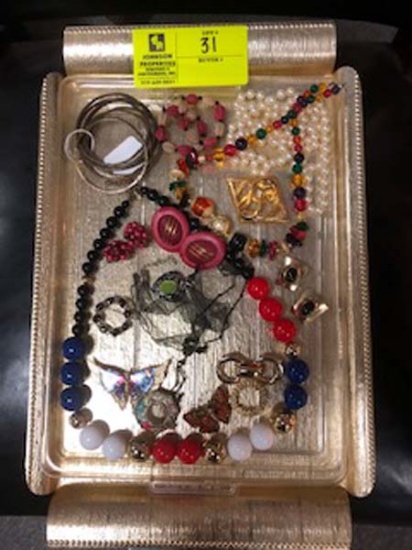 Vintage Jewelry Lot; including Earrings, Brooches, and Necklaces