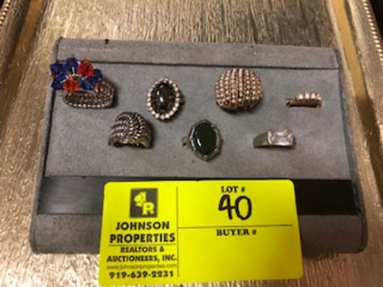 Vintage Ladies' Rings and Wind-up Watch Ring Lot