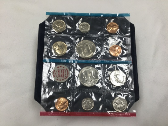1972 United States Bureau of the Mint Coin Sets; includes 2 Half Dollars, 2 Quarters, 2 Dimes, 2 Nic