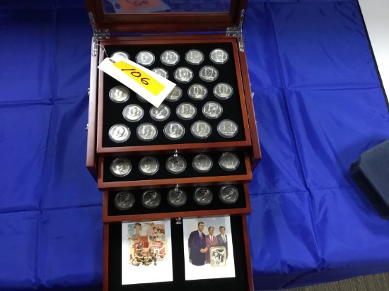 The John F. Kennedy Uncirculated Half Dollar Collection (50th Anniversary Edition) with 2 Kennedy Ha