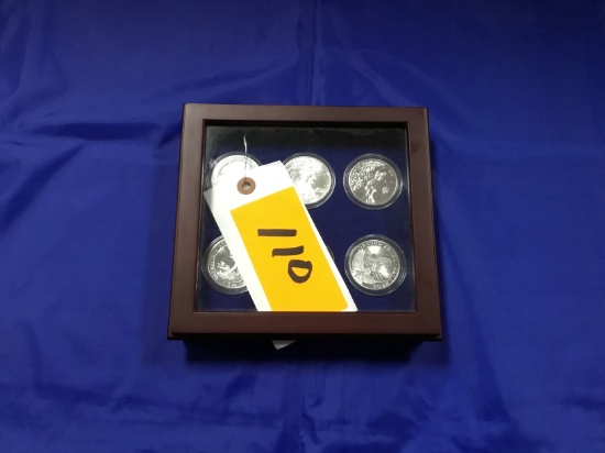 "Best Coins of the Year 2016" in Wood Display Case with Velvet Lining; 6 Coins: 2016 Australian Kang