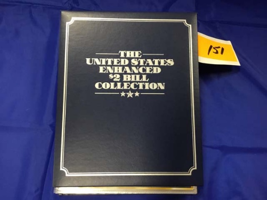 United States Enhanced $2 Bill Collection, includes States and Territories, bill attached to card wi