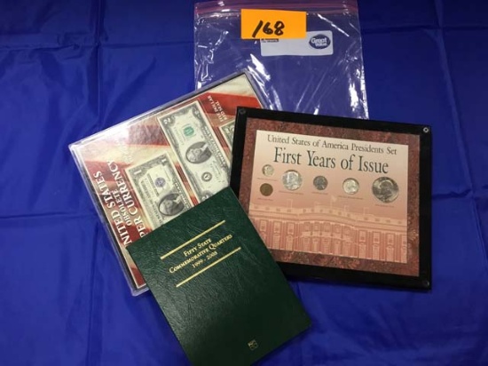 Collectors Lot: Fifty State Commemorative Quarters Folder 1999 (5), 2000 (5), 2001 (5), 2002 (1), an