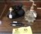 Black Three Piece Perfume Set, Vintage Glass Perfume, Vintage File, and Vintage Shoe Lacer