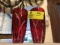 Pair of Ruby Cut to Clear Glass Vases; 9