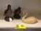 Group of Three Figurines, two are Quails (6