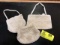 Group of Three White Beaded Purses; includes White Beaded Purse from Japan