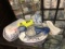 Decorator Lot; includes Blue and White Porcelain Butter Dish with Cover