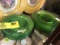 Eight Vaseline Glass Green Salad Plates