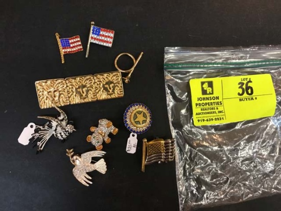 Bag of Fashion Jewelry, Pins and Brooches