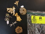 Bag of Fashion Jewelry, Pins and Brooches