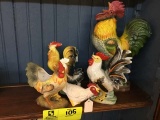 Colorful Roosters & a Rooster Planter (various sizes/6